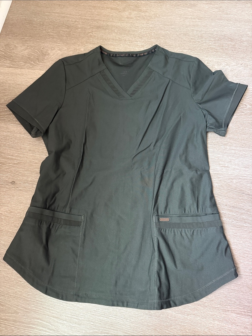 Cherokee Women's Olive Green V-Neck Short Sleeve Scrub Top